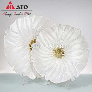 Ato White Flower Plate винтажная стеклянная тарелка